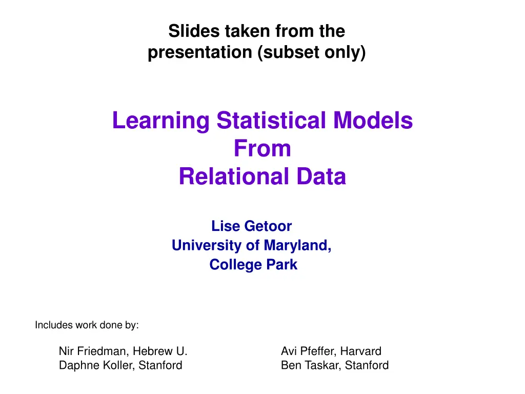 slides taken from the presentation subset only