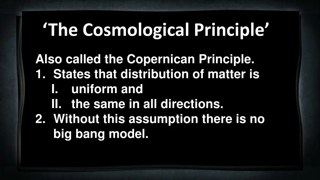 the cosmological principle