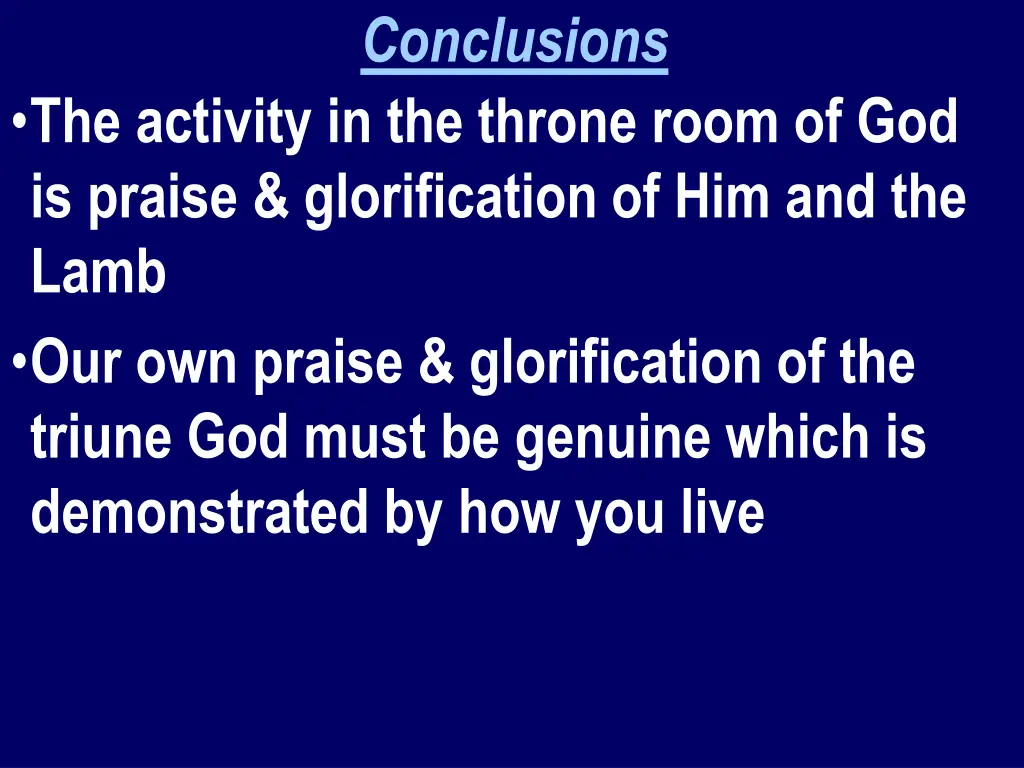 conclusions