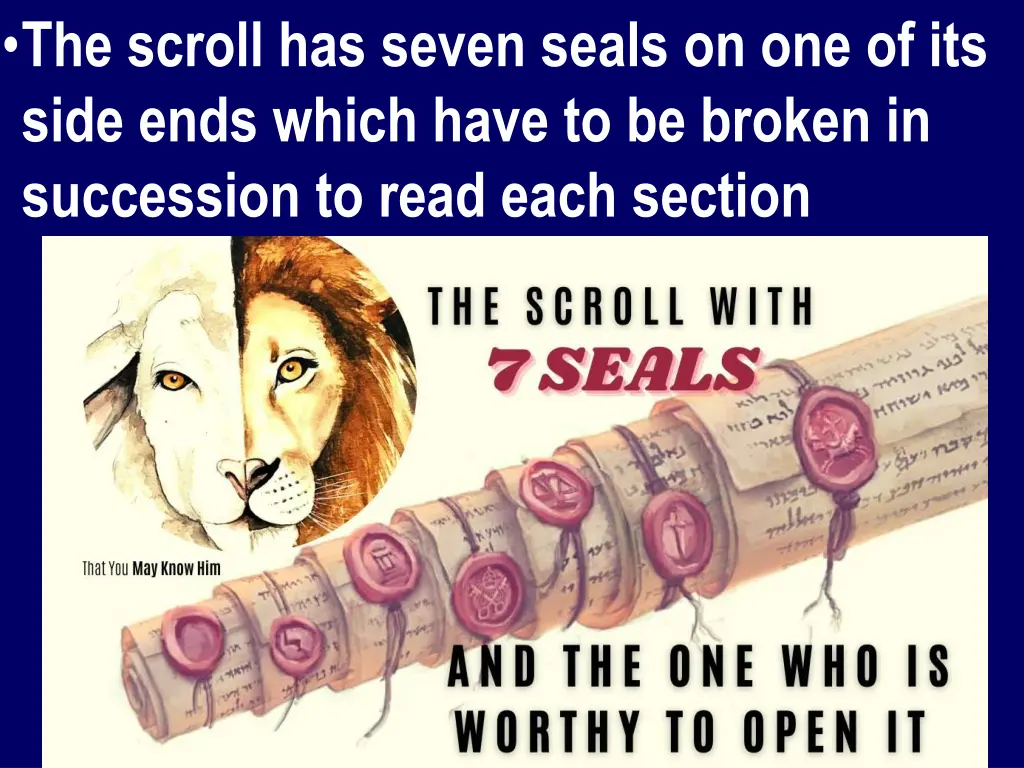 the scroll has seven seals on one of its side