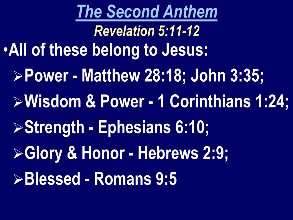 the second anthem revelation 5 11 12 1