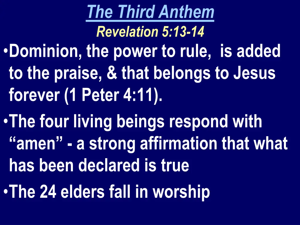 the third anthem revelation 5 13 14 2
