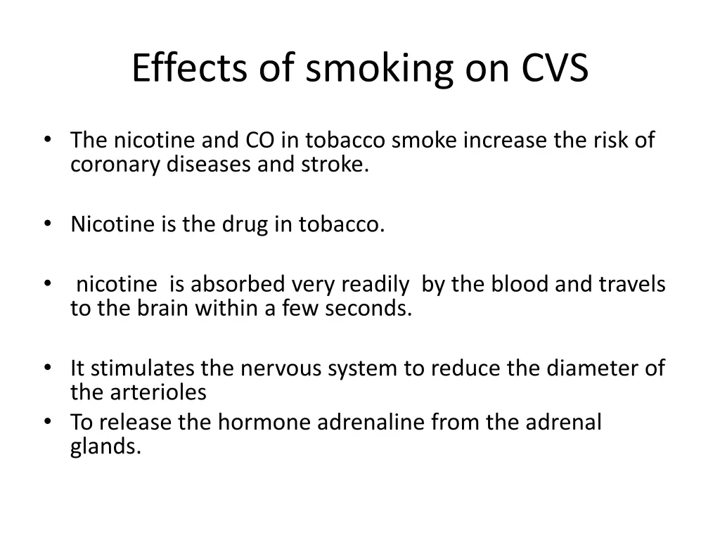 effects of smoking on cvs