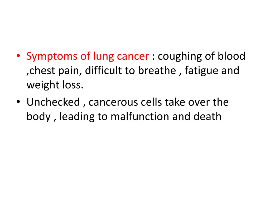 symptoms of lung cancer coughing of blood chest