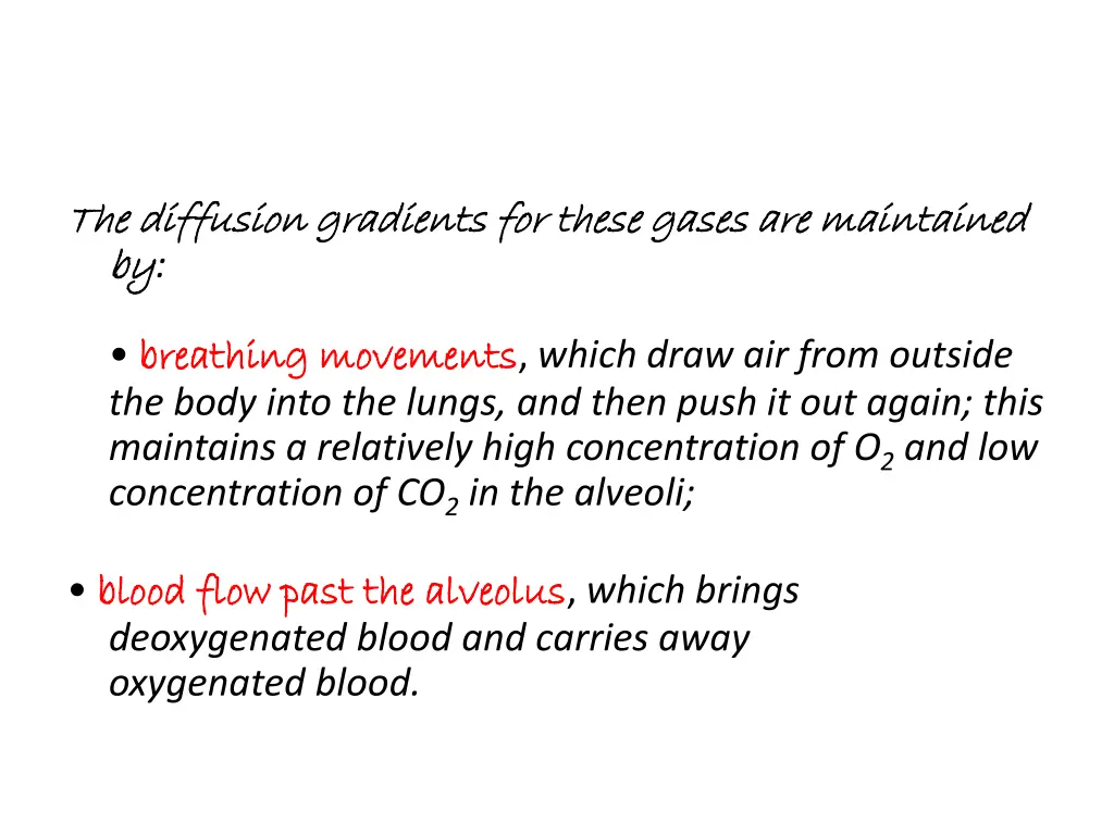 the diffusion gradients for these gases