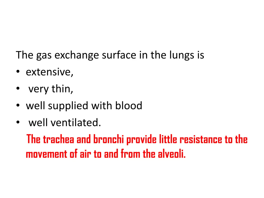 the gas exchange surface in the lungs