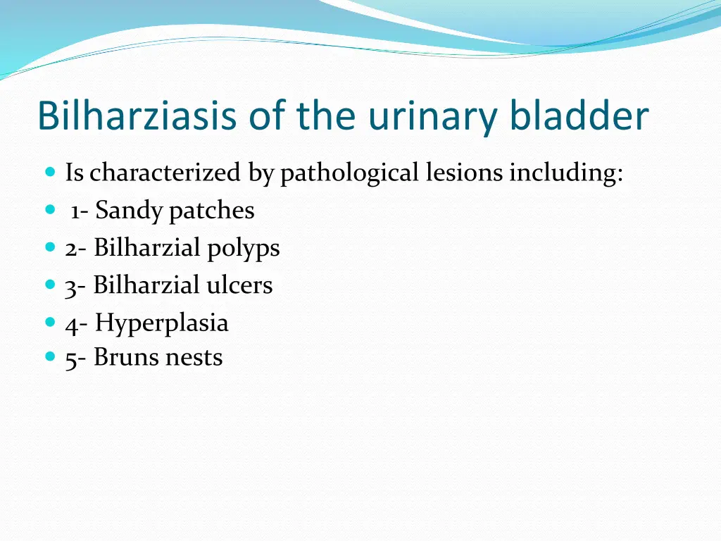 bilharziasis of the urinary bladder