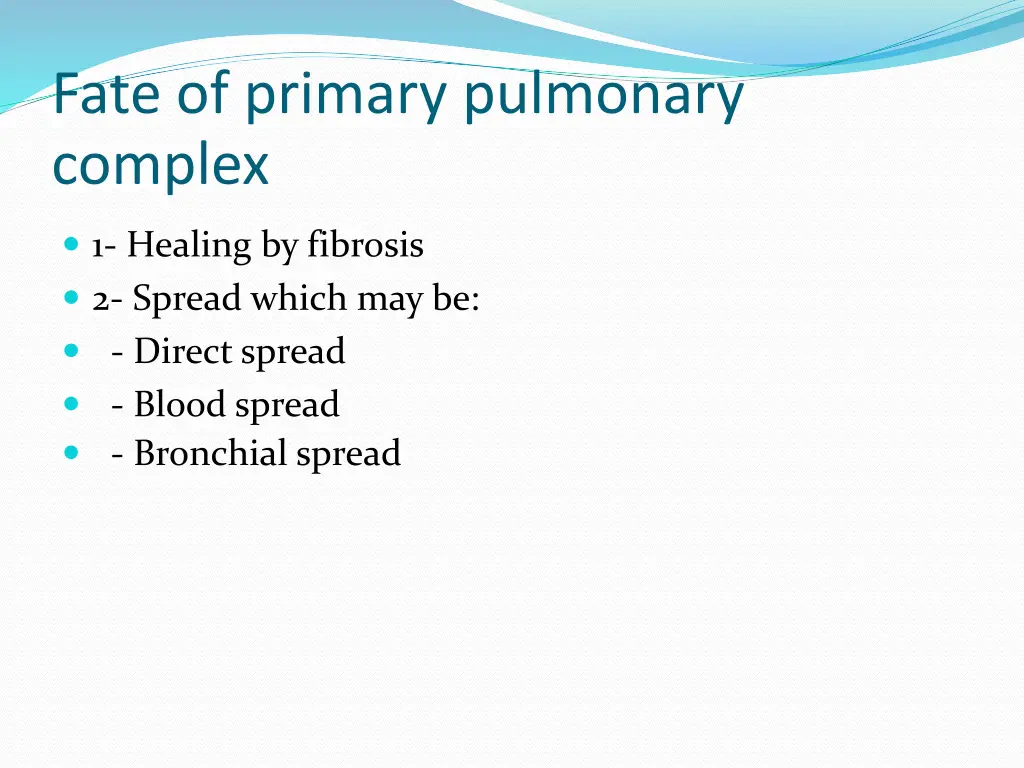 fate of primary pulmonary complex