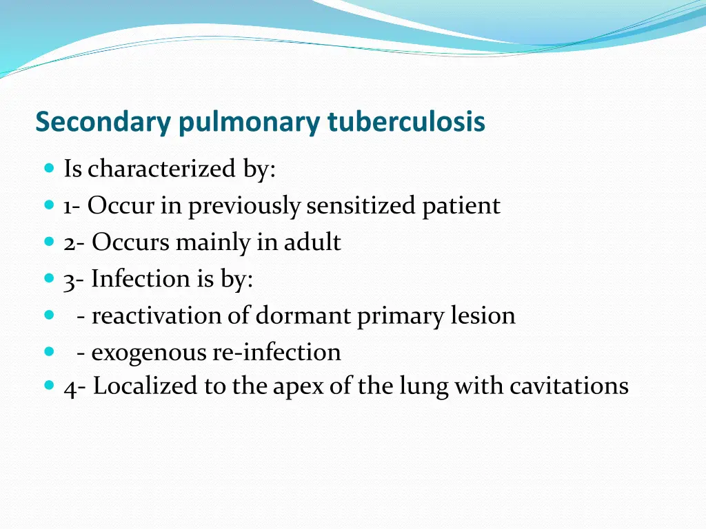 secondary pulmonary tuberculosis