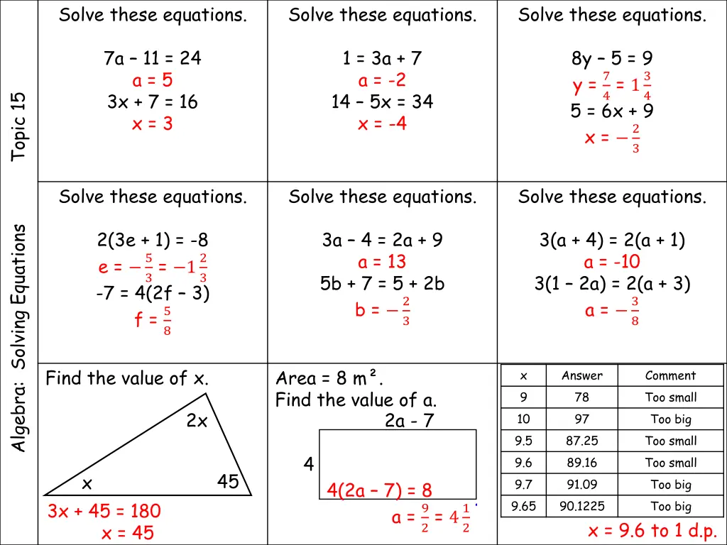 solve these equations 1