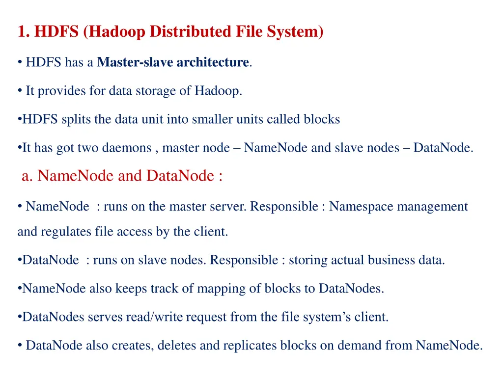1 hdfs hadoop distributed file system
