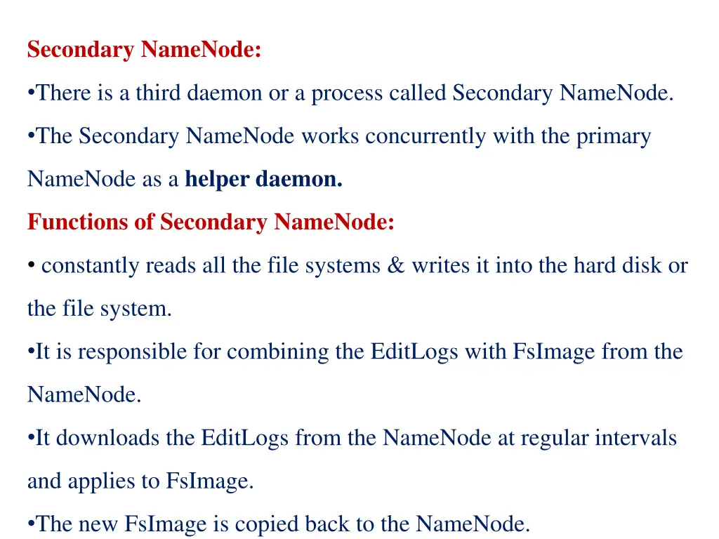 secondary namenode