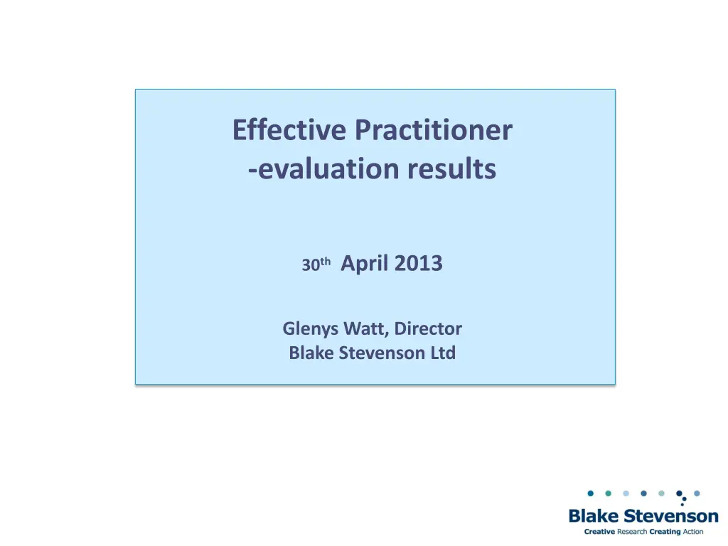 effective practitioner evaluation results