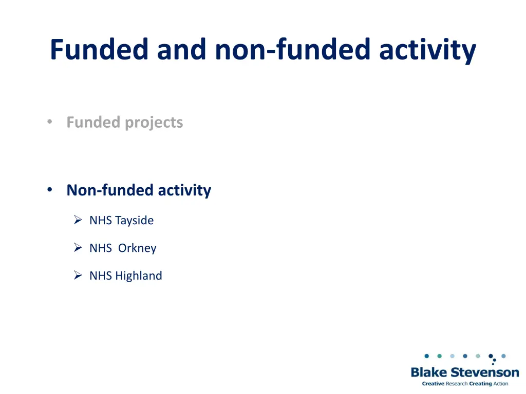 funded and non funded activity 1
