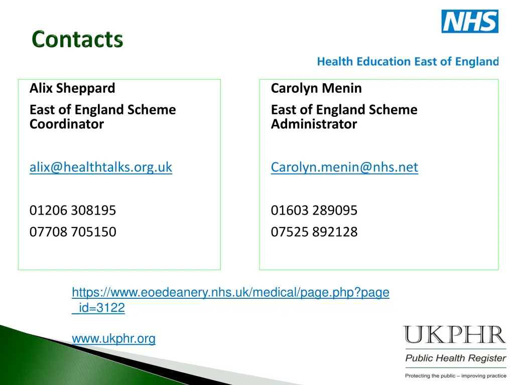 alix sheppard east of england scheme coordinator