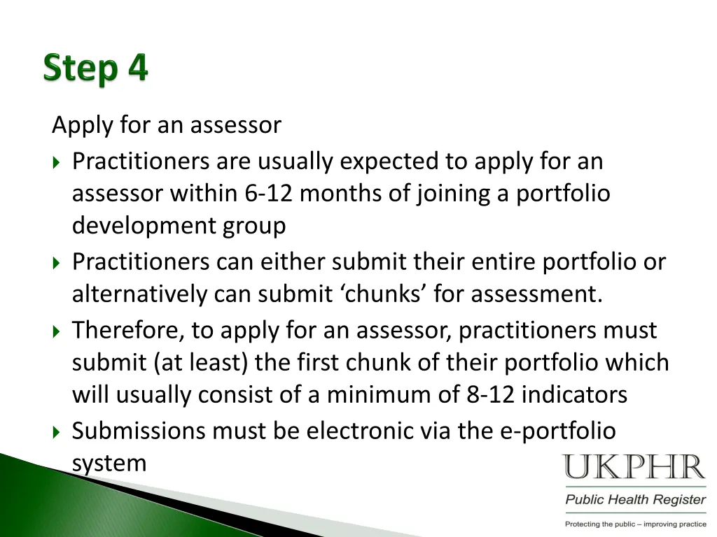 apply for an assessor
