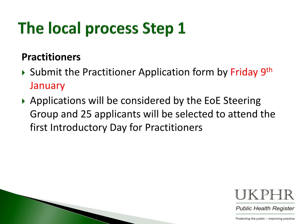practitioners submit the practitioner application
