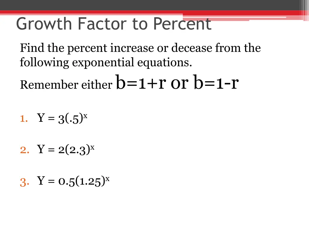growth factor to percent