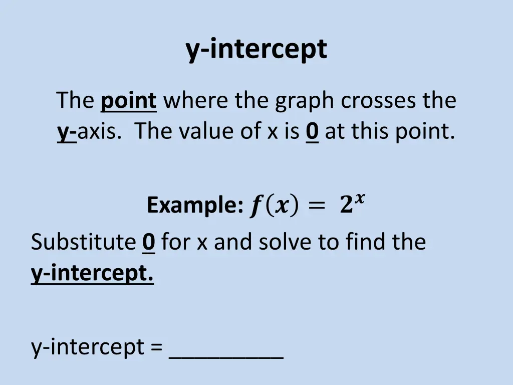 y intercept