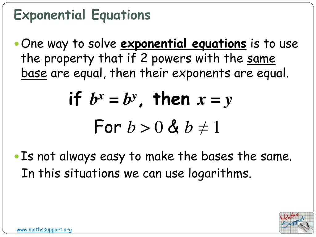 exponential equations 1