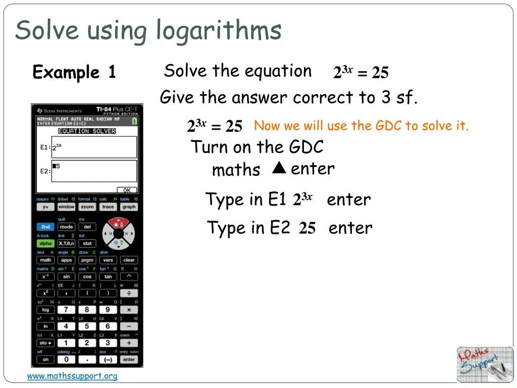 solve using logarithms 5
