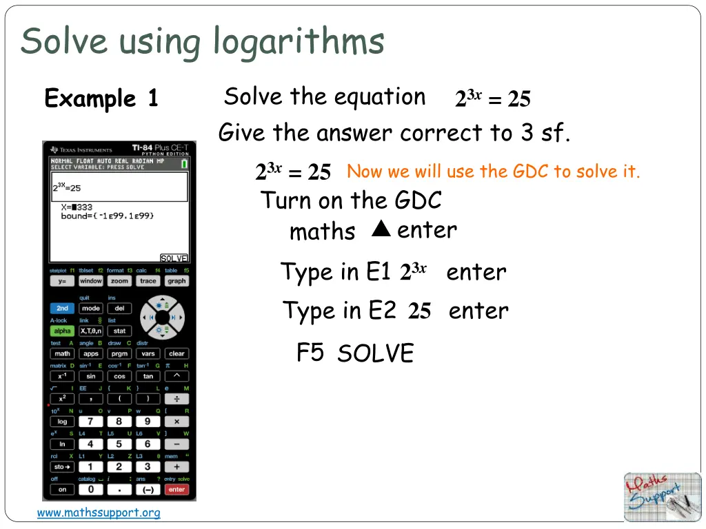 solve using logarithms 6