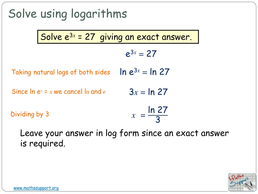 solve using logarithms 8