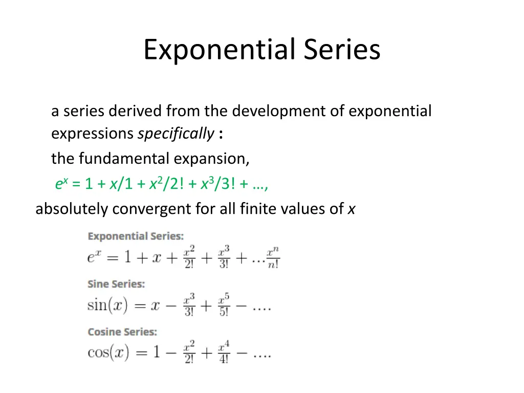 exponential series 1