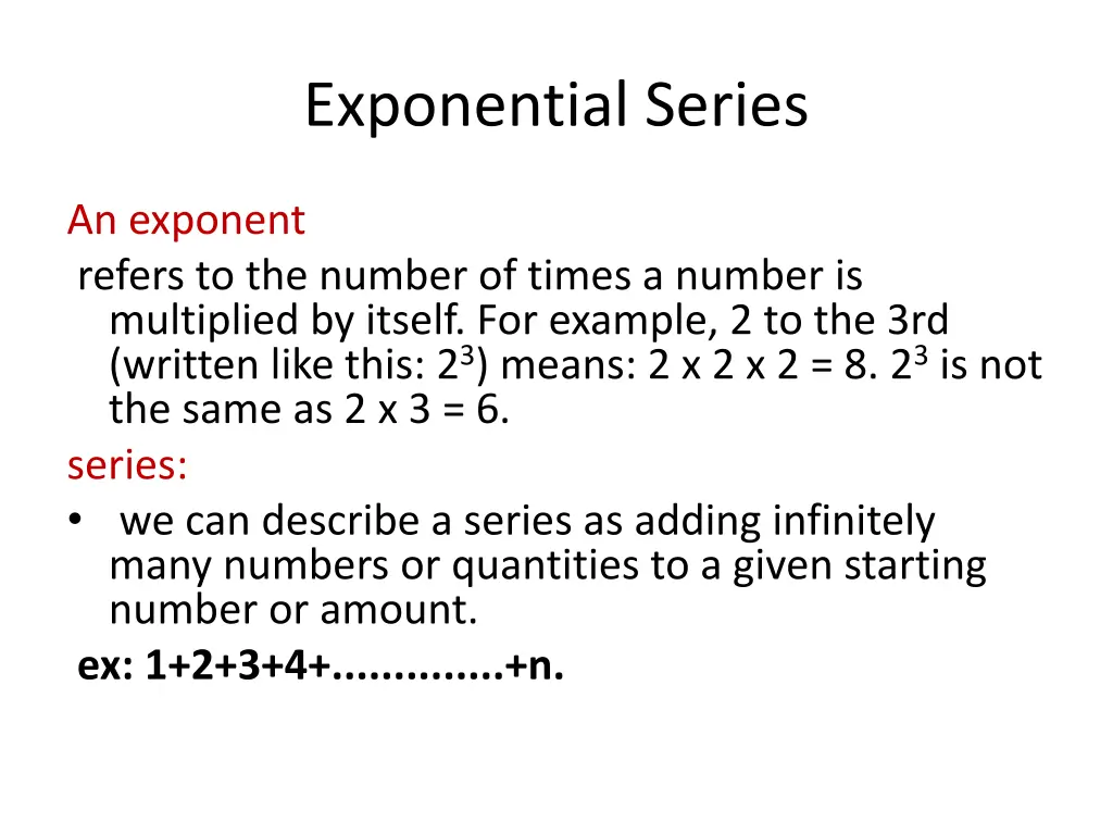 exponential series