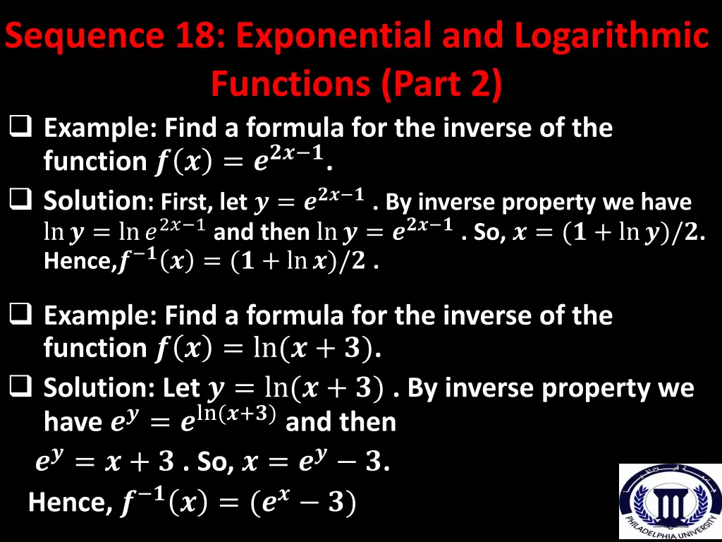 sequence 18 exponential and logarithmic functions 7