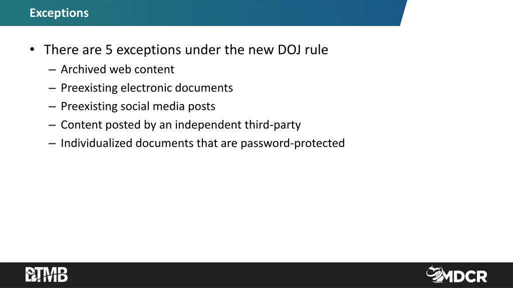 exceptions