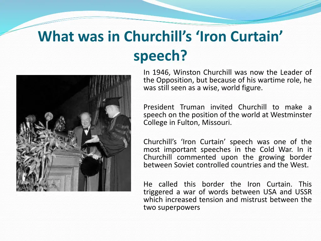 what was in churchill s iron curtain speech