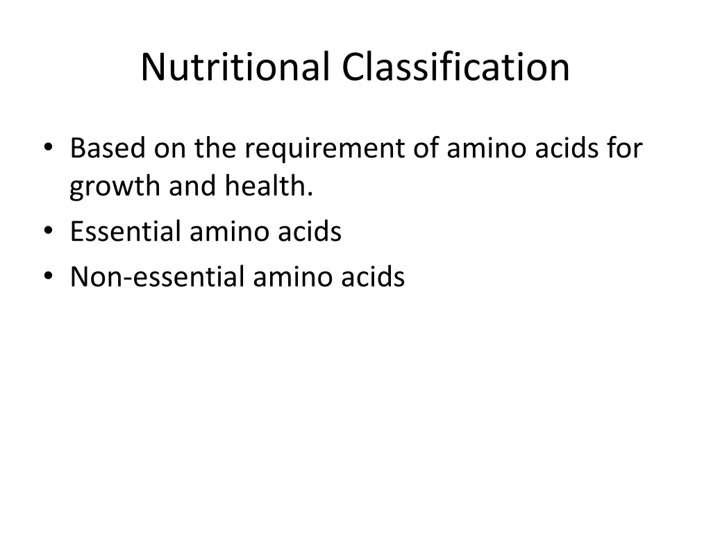 nutritional classification