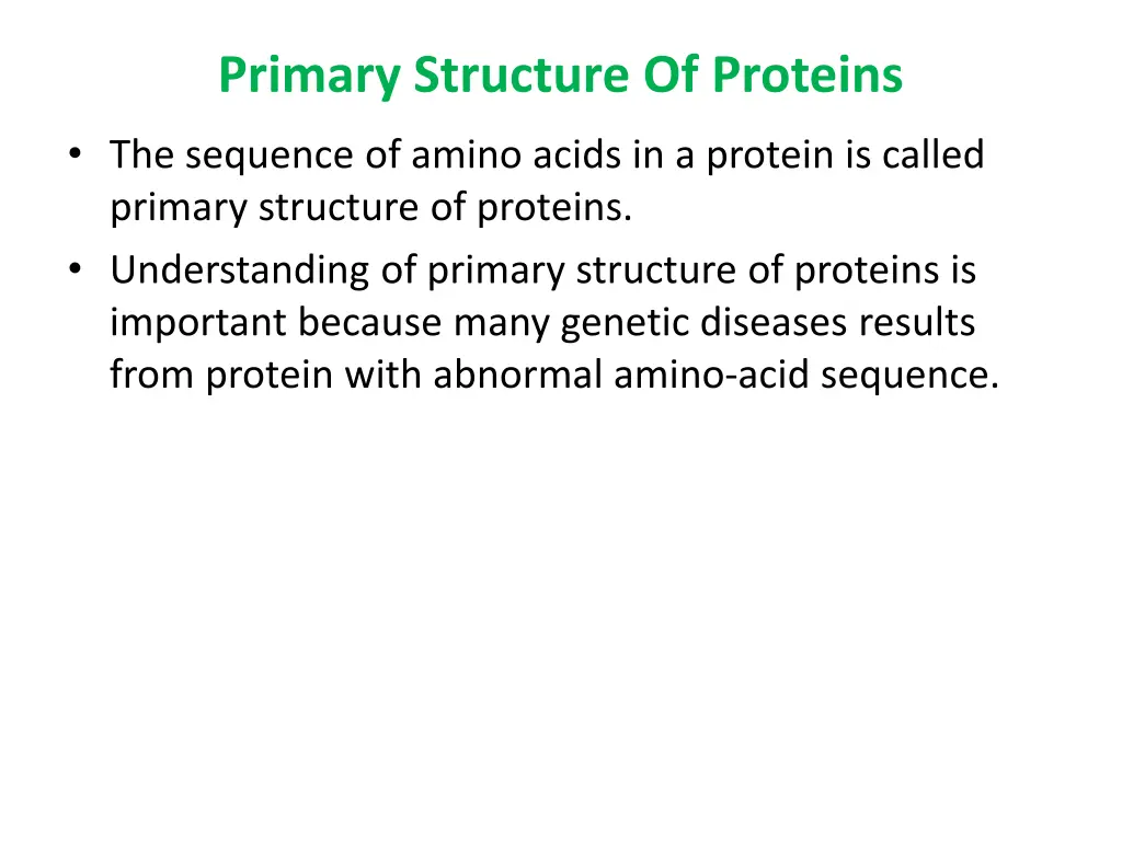primary structure of proteins