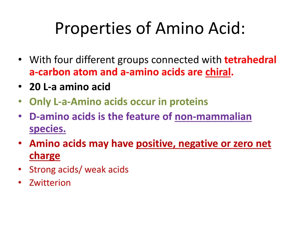 properties of amino acid