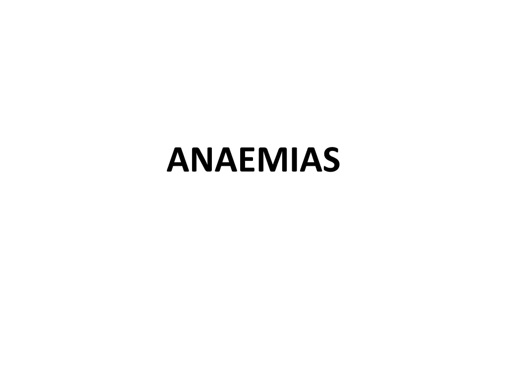 anaemias