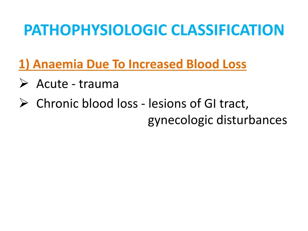 pathophysiologic classification
