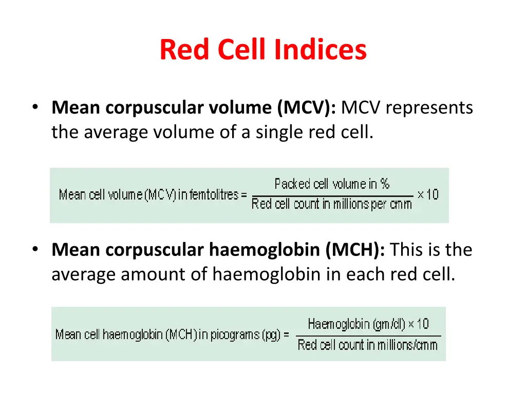 red cell indices