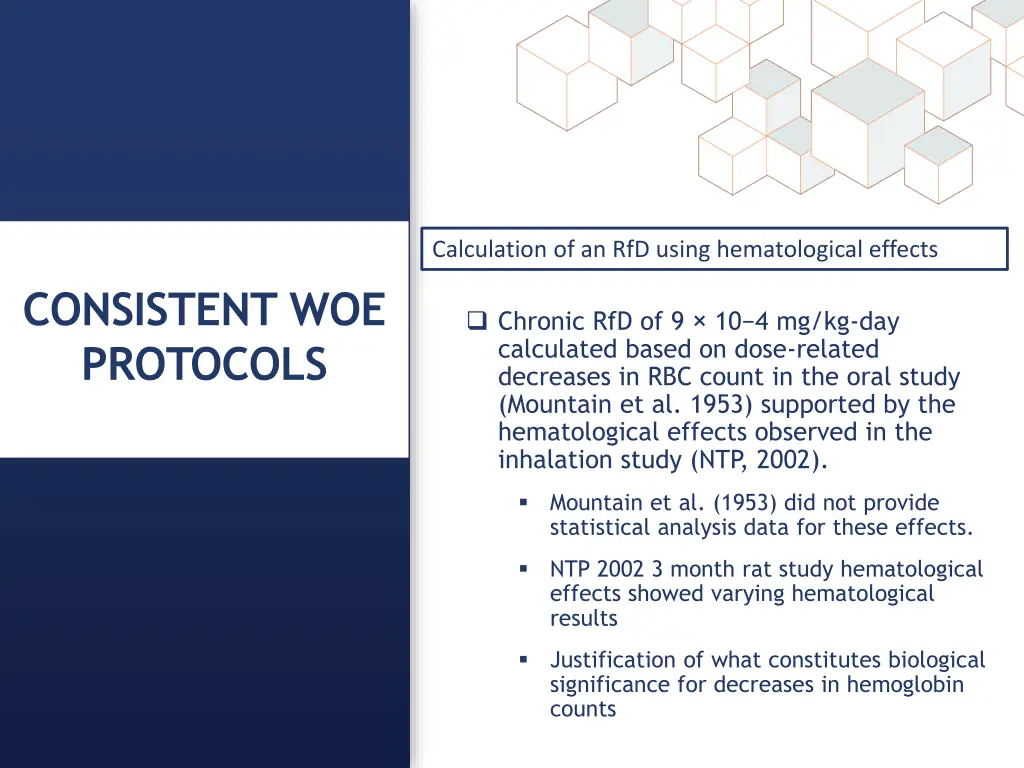 calculation of an rfd using hematological effects