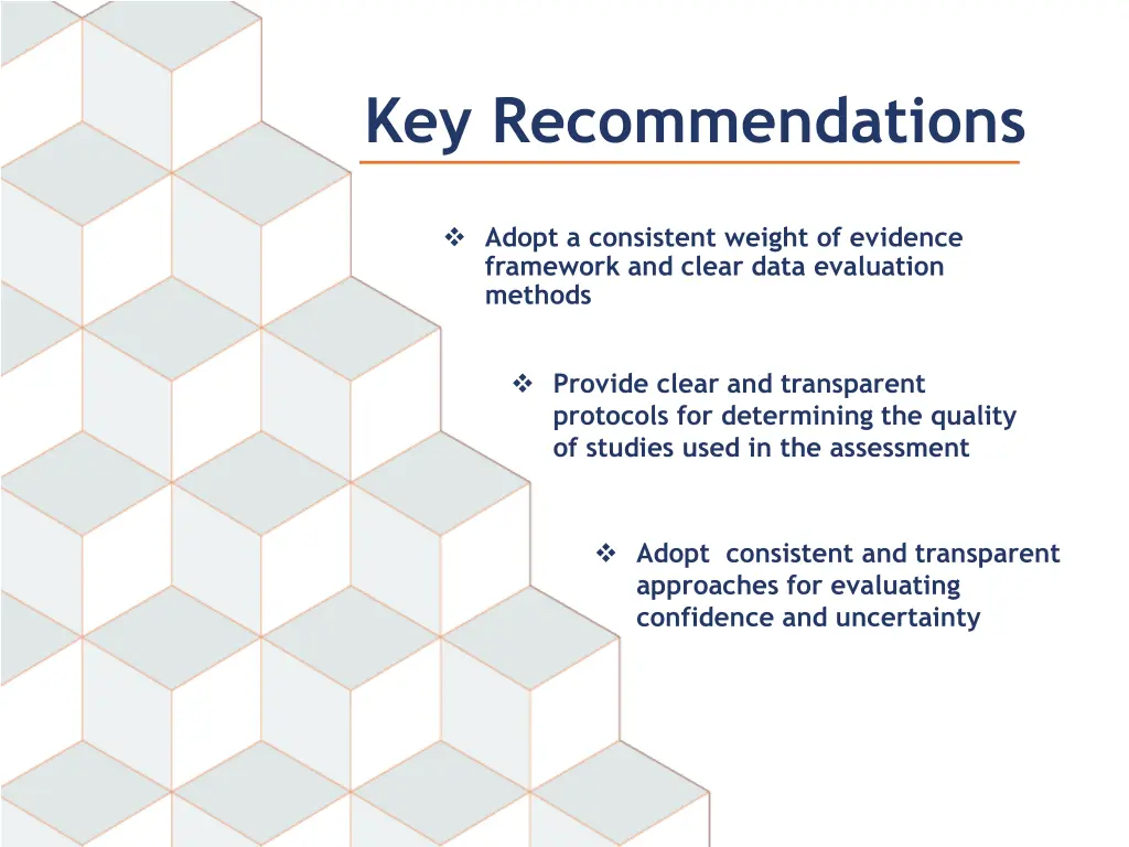 key recommendations