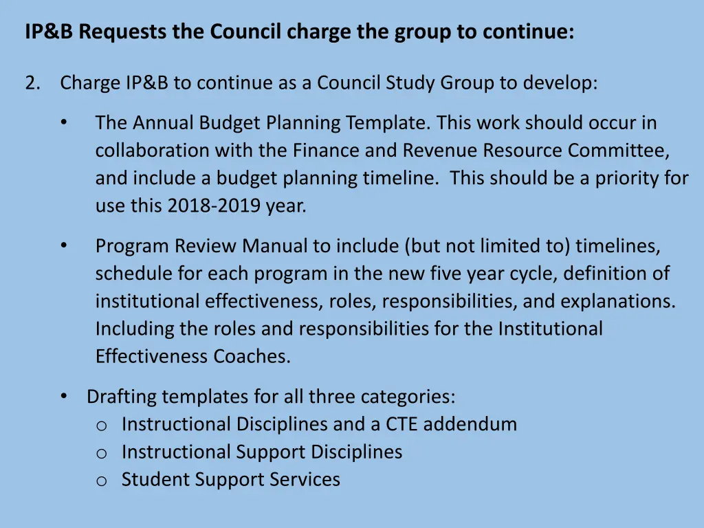 ip b requests the council charge the group