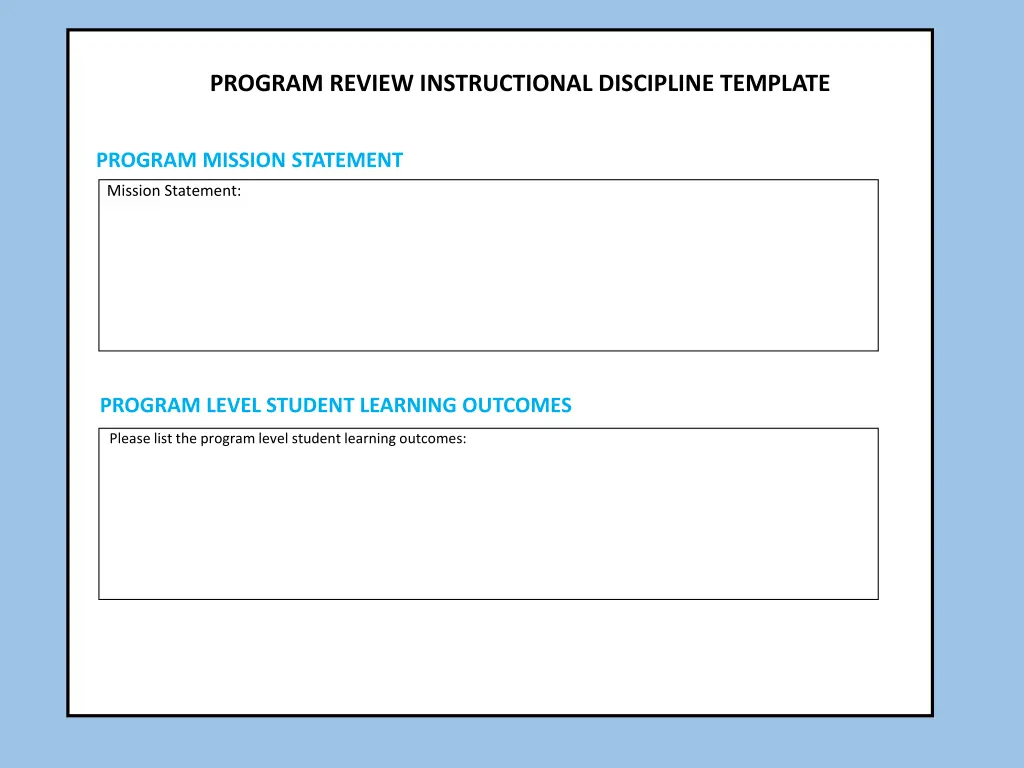 program review instructional discipline template