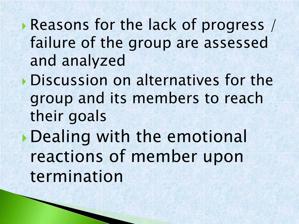 reasons for the lack of progress failure