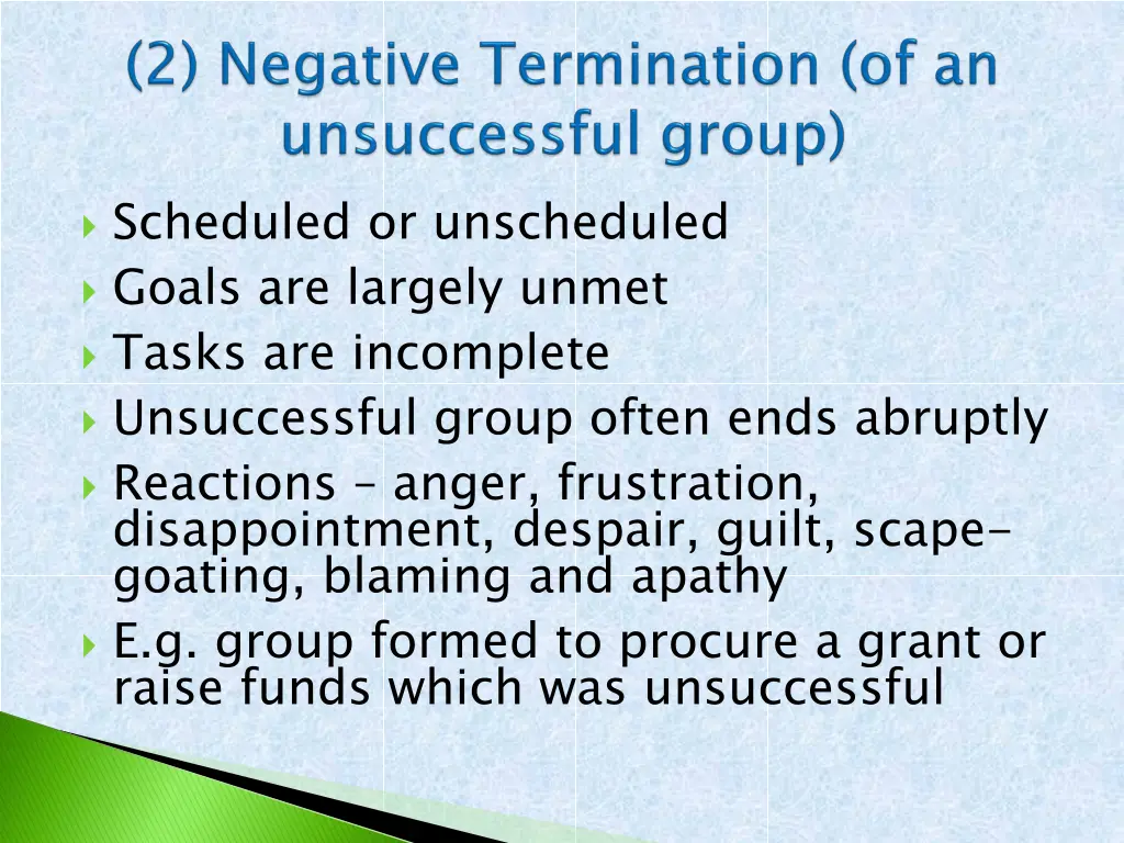 scheduled or unscheduled goals are largely unmet