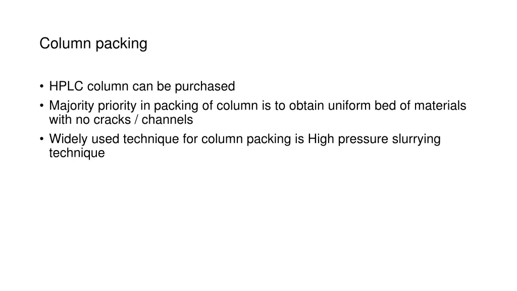 column packing