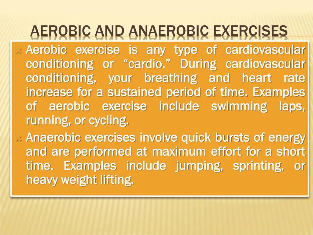 aerobic and anaerobic exercises aerobic aerobic