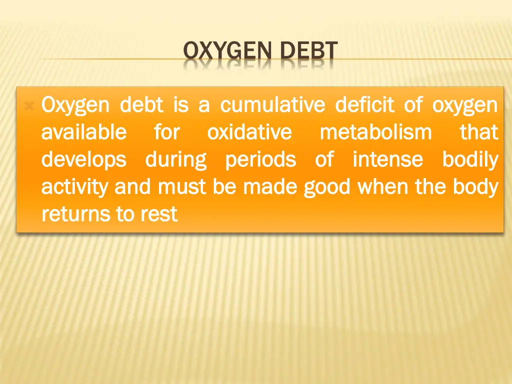 oxygen debt
