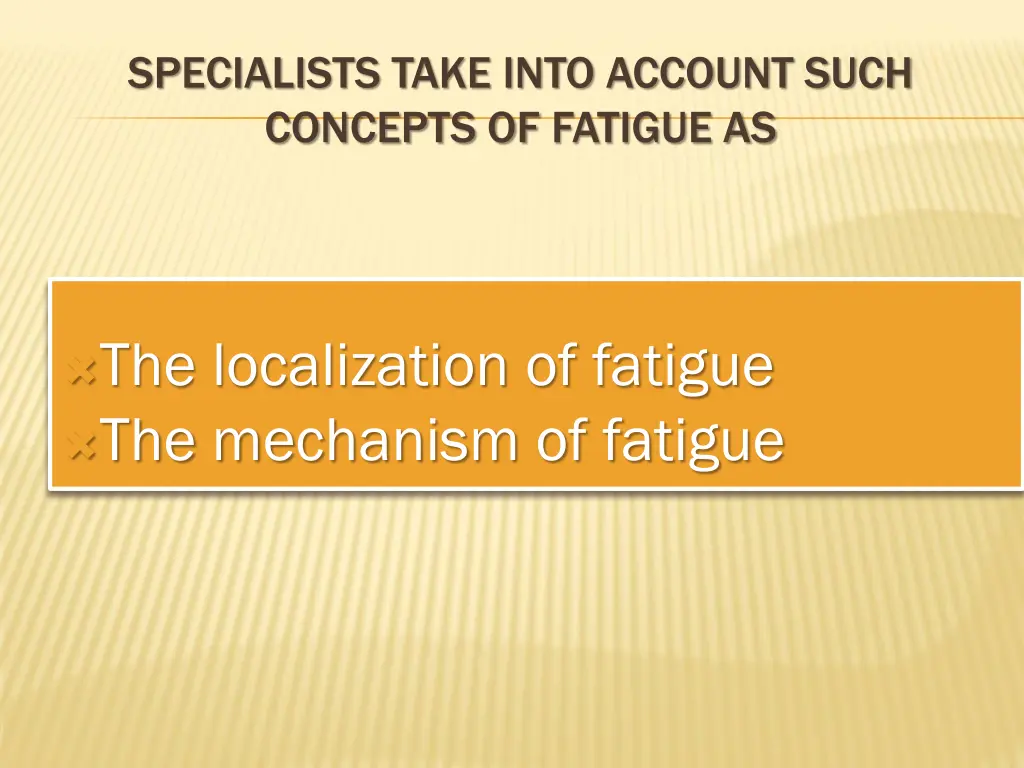specialists take into account such concepts