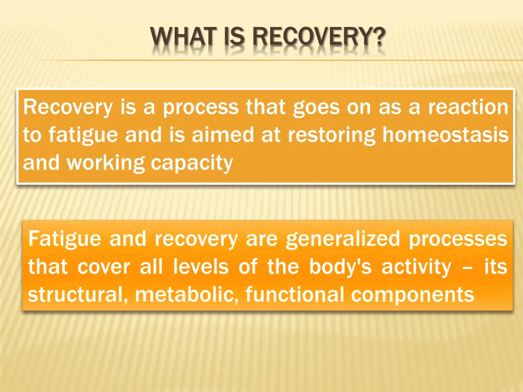 what is recovery