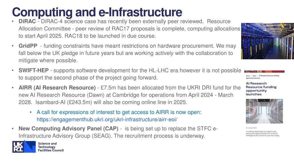 computing and e infrastructure